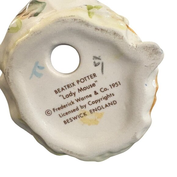 Vintage 1951‎ Beatrix Potter "Lady Mouse" Figurine By Beswick England 4" Tall - Picture 6 of 6